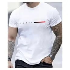 Camiseta Masculina Streetwear Paris Style Moda Blusa Malha 30.1 Algodão