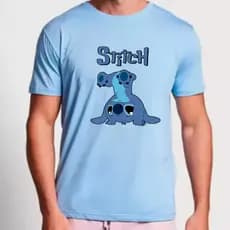 Blusa Camiseta Stitch Feminino Masculino 100% Algodão Camisa Casual Premium