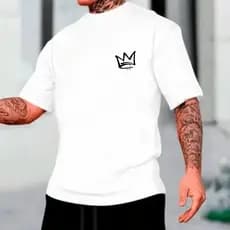 Camiseta Masculina Feminina Coroa Blusa Manga Curta Casual Premium