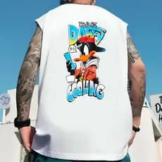 Regata Oversized Streetwear Moda Masculina Patolino Camiseta Sem Manga Academia Casual