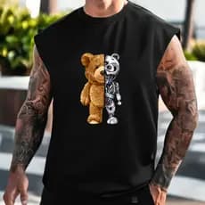 Camiseta Oversized Regata Streetwear Camisa Masculina Estilo Verão Blusa Cavada Unissex Larga Algodão Acade