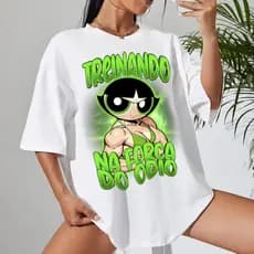 Camiseta Feminina Treinando na Força do Ódio  Gola redonda Camisa Casual 100% Algodão Premium Lançamento Minimalista