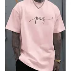Camiseta Paz Algodão Várias Cores Disponíveis Camisa Básica Casual
