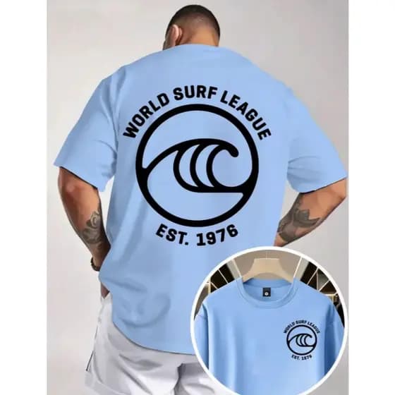 Camiseta World Surf League Praia Street Urbano Casual Algodão Unissex