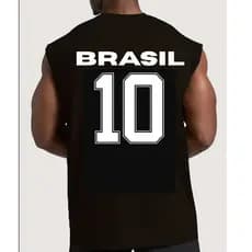 Regata Oversized Time Brasil Copa do Mundo 100% Algodão