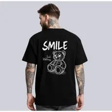 Camiseta Masculina Estampa Urso Smile Streetwear Lançamento Envio Imediato