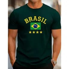 Camiseta Brasil Masculina Camisa Seleção Brasileira Bandeira Copa