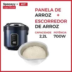 Kit Panela de Arroz Gaabor 2,2L 15 Xícaras Antiaderente 700W, 127V + Escorredor arroz salada