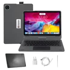 Tablet E19 Android 14 – 12GB RAM, 256GB, Dual SIM 4G, WiFi5, Tela 11" 360° + Acessórios Inclusos
