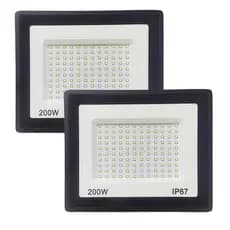 Kit 2 Refletor Led Jardim 200w A Prova D'água 6500k 20000lm