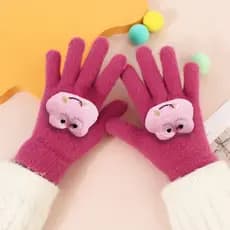 Luvas Quentes De Inverno Para Infantil De 3 - 8Anos Macias Pelinho Com Bichinho