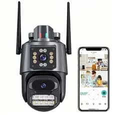 Câmeras Duplas Coloridas, Com Wi-fi E Sensores De Movimento,6MP,Fonte de luz dupla inteligente, rastreamento inteligente