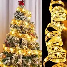 5M Fita De Natal  Luzes Decoração Árvore Laços De Com LED Para Presente Branco Arame De Cobre