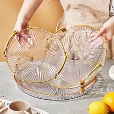 Bandeja Organizadora Decorativa Multiuso Servir Nórdica Com Alça Detalhe em Dourado Decoração Mesa