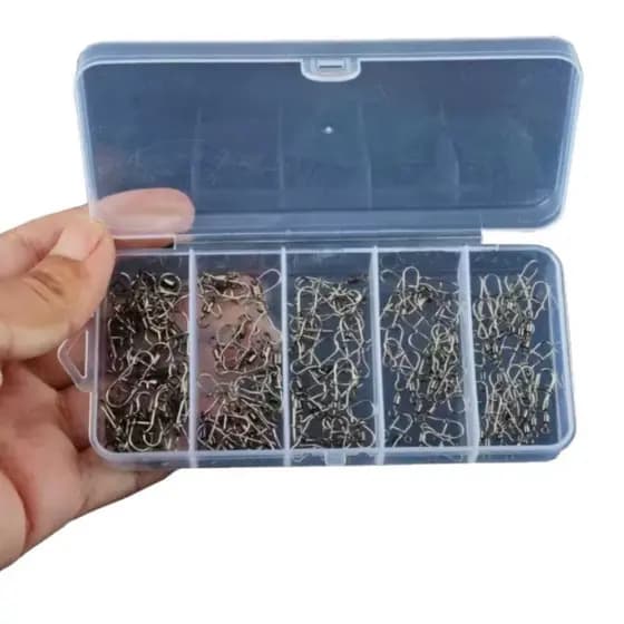 Fishing Snap Swivels-Conectores De Rolamento De Bloqueio Para Iscas E Pesca De Carpa