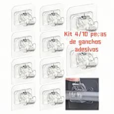 4/10 Peças Suporte De Varão De Cortina Adesivo Gancho