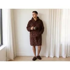 Moletom Gigante Cobertor com Capuz e Bolso Texturizado - Roupão Oversized Unissex de Inverno