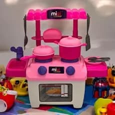 Cozinha Infantil Completa Mini Cooker Brinquedo Com Acessórios Panelas Fogão Utensílios Divertida Realista
