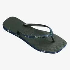 Chinelo Havaianas Feminino Slim Square Sparkle Logo Metallic 100% Original Brilho Havaianas Slim Square Havaianas Sparkl