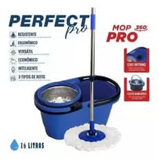 MOP GIRARORIO PERFECT PRO 360, cesto de inox e 3 refil