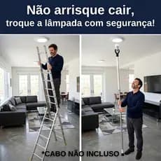 Adaptador Trocador de Lâmpada LED A19 E27 Troca Fácil Para Tetos Altos