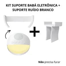 Kit Suporte Babá Eletrônica + Ruído Branco Dupla Face Sem Furar Berço