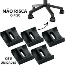 Kit 5 Trava para Rodízio de Cadeira Rodinha Gamer Escritório Não Risca o Piso