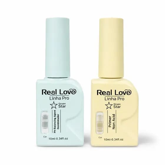 Kit 2 Preparadores Desidratador + Primer Non Acid 10ml Linha Pro - Real Love