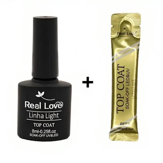 Kit Especial Top Coat 8 ML + Refil 10 ML - Real Love
