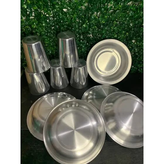 Kit 5 Bacia 20 + 5 Copo de 350 ml De Aluminio ENVIO IMEDIATO