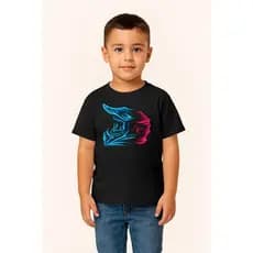 Camiseta infantil Premium com estampa capacete motocross cores branca e preto. Tamanho 6, 8, 10, 12, 14, 16