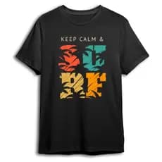 Camiseta t-shirt blusa masculina VERÃO "Keep Calm surf" estampado. Tamanho PP ao G3.