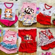kit 6 peças de roupa bebê menina 100% algodão leves defeitos - kit com 3 conjunto bebê feminina