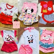 kit 12 peças de roupa para bebê menina blogueirinha (6 CONJUNTO MENINA) roupa infantil feminina