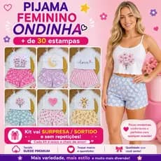 kit 10 conjuntos pijama baby dool feminino blogueira atacado variados 34 a 44 suede pijama feminino