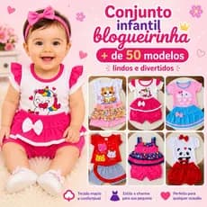 kit 6 peças de roupa infantil feminina estilosa - Kit com 3 conjunto menina sortido blogueirinha