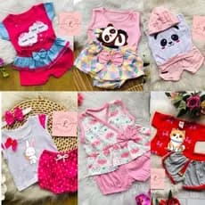 kit 6 peças de roupa para bebê menina leves defeitos (3 conjuntos menina) roupa para bebê feminina