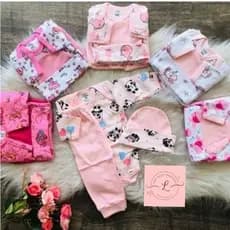 Conjunto menina pagão 3 peças de roupa RN,P ou M - 1 body 1 calça 1 touca conjunto modelo americano
