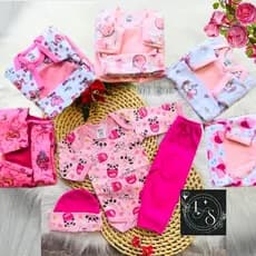 kit 16 peças enxoval roupa bebê menina 100% algodão RN a 6 meses - kit com body+calça+acessórios