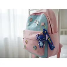 Chaveiro Emborrachado Premium Kit 2 unidades Casal 3D Stitch e Angel - Lilo & Stitch! para Mochila ,Carro Presentes