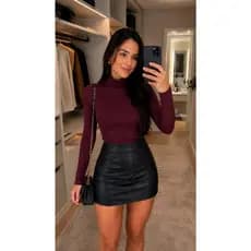 Blusa Segunda Pele Feminina Gola Alta Manga Longa Moda Bloguerinha