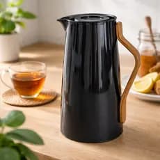 Garrafa Térmica Kyoto 1L Conserva Temperatura Café Chá Água Quente Fria Branco Preto Cinza 1000ml