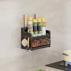 Organizador Parede Cozinha Temperos Porta Condimentos Utensilios Multiuso Compacto Resistente