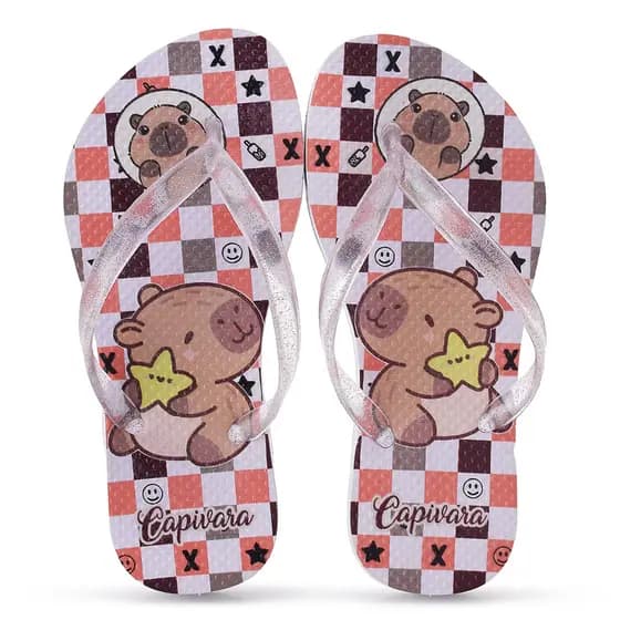 Chinelo Infantil Capivara Menina Casual Super Confortável e Leve