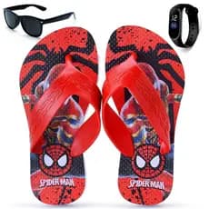 Kit Chinelo Infantil Menino Homem Aranha + Relógio Digital + Óculos
