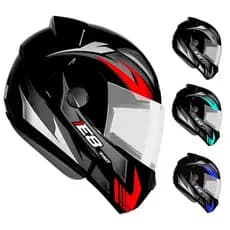 Capacete Moto EBF New E8 Fast Articulado Robocop Escamoteavel Aberto e fechado