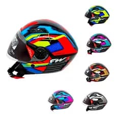 Capacete Aberto FW3 X Open UP Fox Com óculos escuro Interno