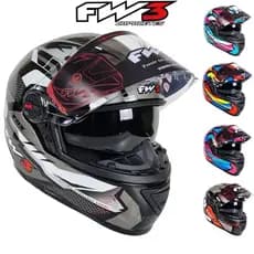 Capacete Moto Fechado FW3 Modelo GTX Fox Com Óculos Interno