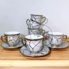 Jogo de xícara Cafe Porcelana Kit Xícaras 12 peças ( 6 xícaras+ 6 pires )  porcelana Cerâmica