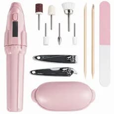 Kit Lixa de Unhas Completo Caneta Elétrica Portátil á Pilhas Profissional Manicure e Pedicure